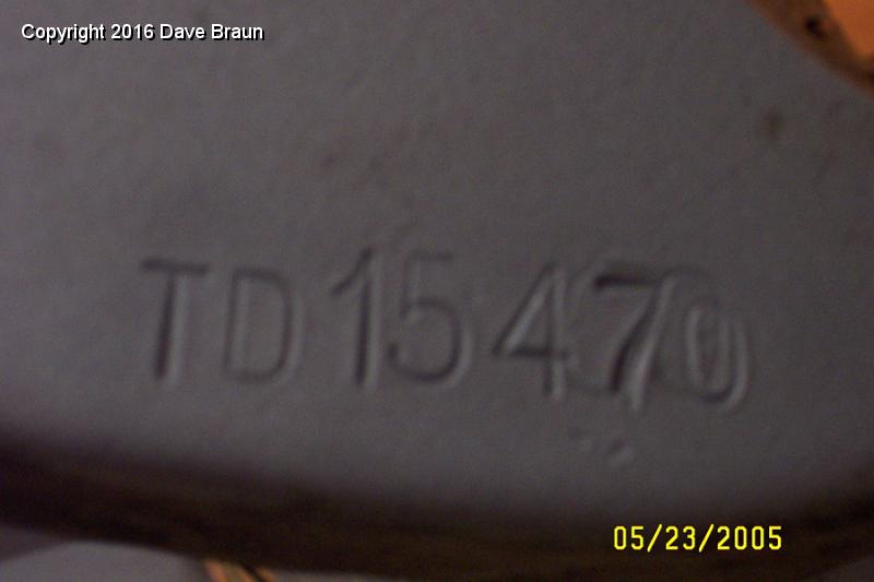 MGTD15470/Stripped to the Chassis/Serial number left front dumb iron